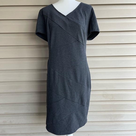 AGB Dresses & Skirts - •AGB• Charcoal Gray Ribbed Career Dress - Size 18W